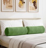 VidaXL Bolster Kussens 2 pcs Lichtgroen Ø 25 x 70 cm Katoen Stof