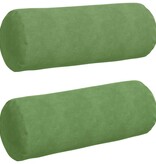 VidaXL Bolster Kussens 2 pcs Lichtgroen Ø 25 x 70 cm Katoen Stof