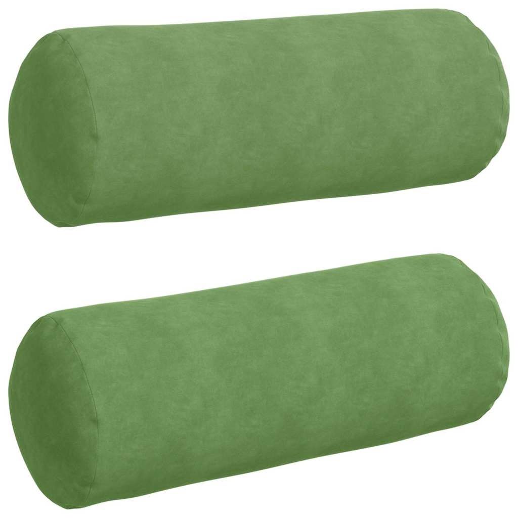 VidaXL Bolster Kussens 2 pcs Lichtgroen Ø 25 x 70 cm Katoen Stof