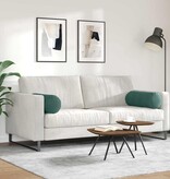 VidaXL Bolster Kussens 2 pcs Donkergroen Ø 25 x 70 cm Katoen Stof