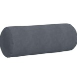 VidaXL Bolster Kussens 2 pcs Donkergrijs Ø 25 x 70 cm Katoen Stof