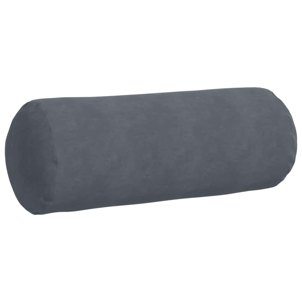 VidaXL Bolster Kussens 2 pcs Donkergrijs Ø 25 x 70 cm Katoen Stof