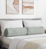 VidaXL Bolster Kussens 2 pcs Lichtgrijs Ø 25 x 70 cm Katoen Stof