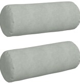 VidaXL Bolster Kussens 2 pcs Lichtgrijs Ø 25 x 70 cm Katoen Stof