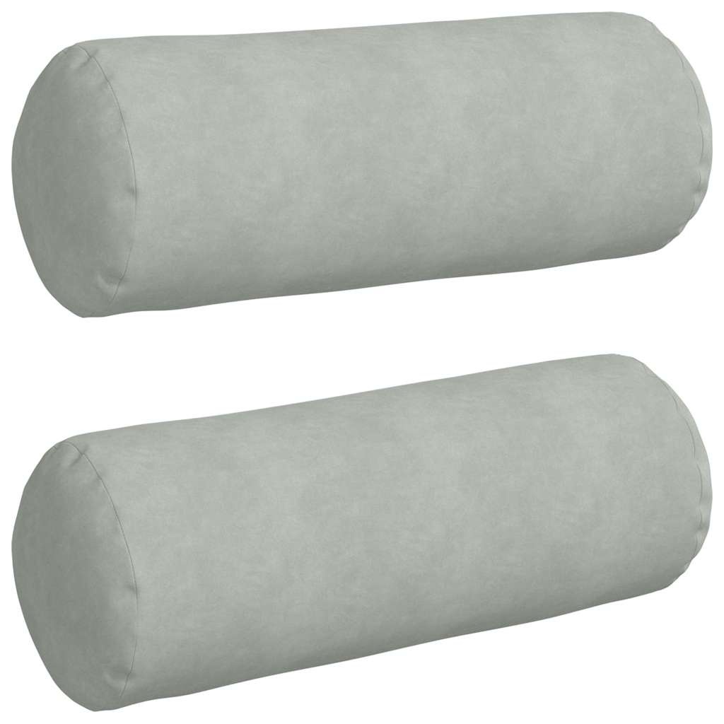 VidaXL Bolster Kussens 2 pcs Lichtgrijs Ø 25 x 70 cm Katoen Stof