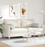 VidaXL Bolster Kussens 2 pcs Lichtgrijs Ø 25 x 70 cm Katoen Stof