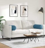 VidaXL Bolster Kussens 2 pcs Blauw Ø 25 x 70 cm Katoen Stof