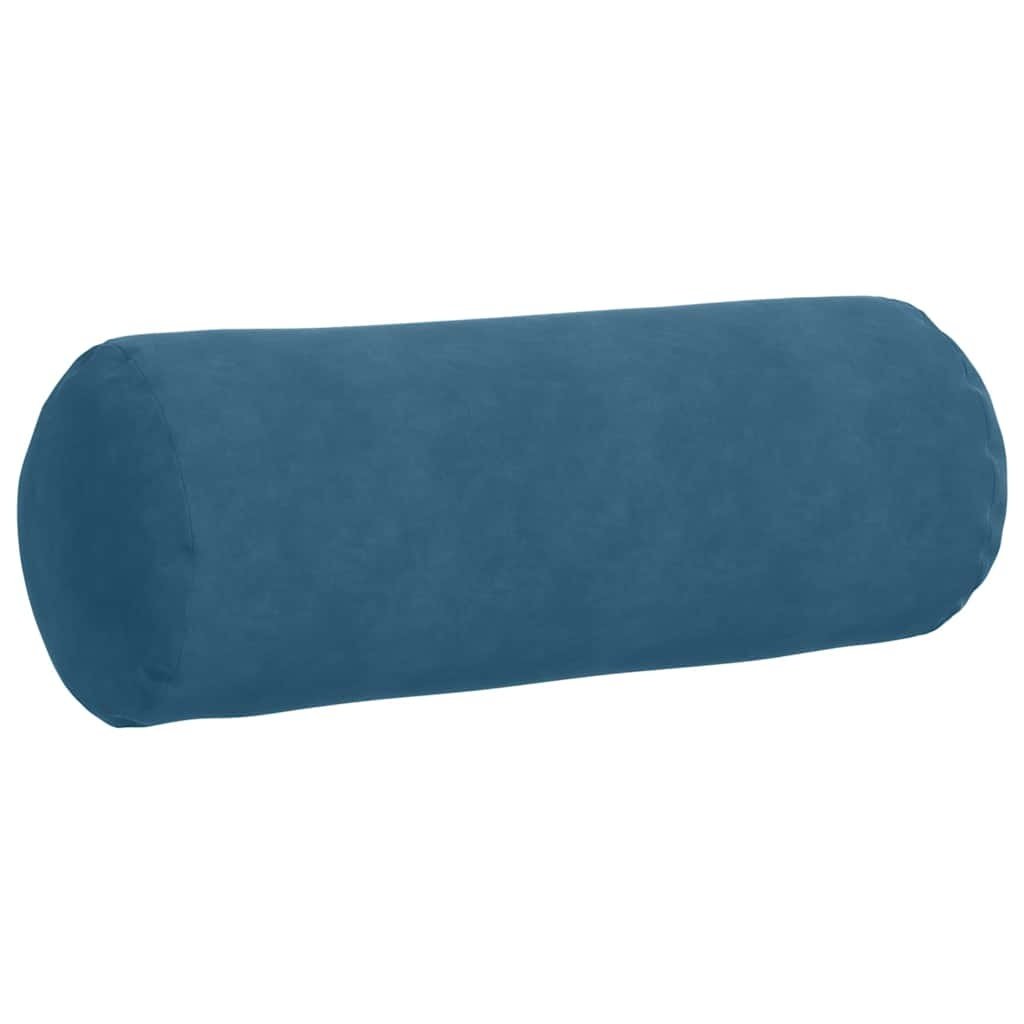 VidaXL Bolster Kussens 2 pcs Blauw Ø 25 x 70 cm Katoen Stof