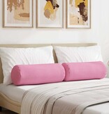 VidaXL Bolster Kussens 2 pcs Roze Ø 25 x 70 cm Stof