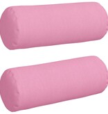 VidaXL Bolster Kussens 2 pcs Roze Ø 25 x 70 cm Stof