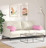 VidaXL Bolster Kussens 2 pcs Roze Ø 25 x 70 cm Stof