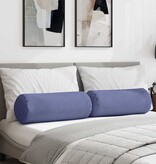 VidaXL Bolster Kussens 2 pcs Jeans Blauw Ø 25 x 70 cm Stof