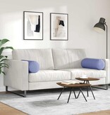 VidaXL Bolster Kussens 2 pcs Jeans Blauw Ø 25 x 70 cm Stof