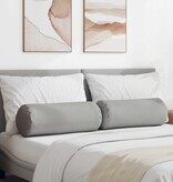 VidaXL Bolster Kussens 2 pcs Wolkengrijs Ø 25 x 70 cm Stof