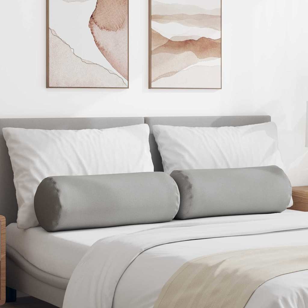 VidaXL Bolster Kussens 2 pcs Wolkengrijs Ø 25 x 70 cm Stof