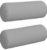 VidaXL Bolster Kussens 2 pcs Wolkengrijs Ø 25 x 70 cm Stof