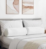 VidaXL Bolster Kussens 2 pcs Wit Ø 25 x 70 cm Stof