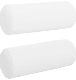 VidaXL Bolster Kussens 2 pcs Wit Ø 25 x 70 cm Stof