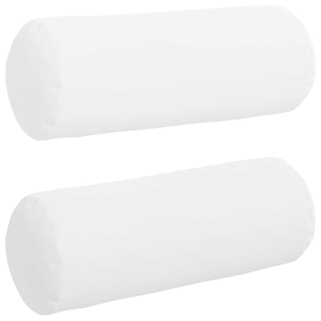 VidaXL Bolster Kussens 2 pcs Wit Ø 25 x 70 cm Stof