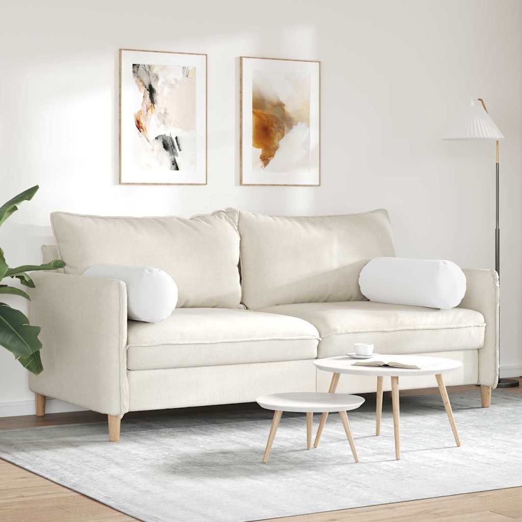 VidaXL Bolster Kussens 2 pcs Wit Ø 25 x 70 cm Stof