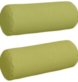 VidaXL Bolster Kussens 2 pcs Lichtgroen Ø 25 x 70 cm Stof