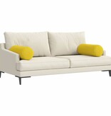 VidaXL Bolster Kussens 2 pcs Lichtgeel Ø 25 x 70 cm Stof