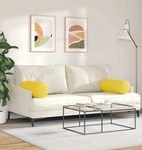 VidaXL Bolster Kussens 2 pcs Lichtgeel Ø 25 x 70 cm Stof