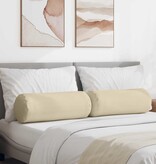 VidaXL Bolster Kussens 2 pcs Crème Ø 25 x 70 cm Stof