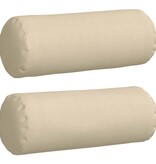 VidaXL Bolster Kussens 2 pcs Crème Ø 25 x 70 cm Stof