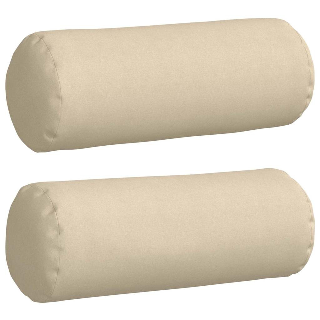 VidaXL Bolster Kussens 2 pcs Crème Ø 25 x 70 cm Stof