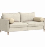 VidaXL Bolster Kussens 2 pcs Crème Ø 25 x 70 cm Stof