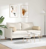 VidaXL Bolster Kussens 2 pcs Crème Ø 25 x 70 cm Stof