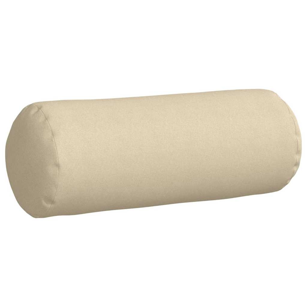VidaXL Bolster Kussens 2 pcs Crème Ø 25 x 70 cm Stof