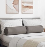 VidaXL Bolster Kussens 2 pcs Taupe Ø 25 x 70 cm Stof