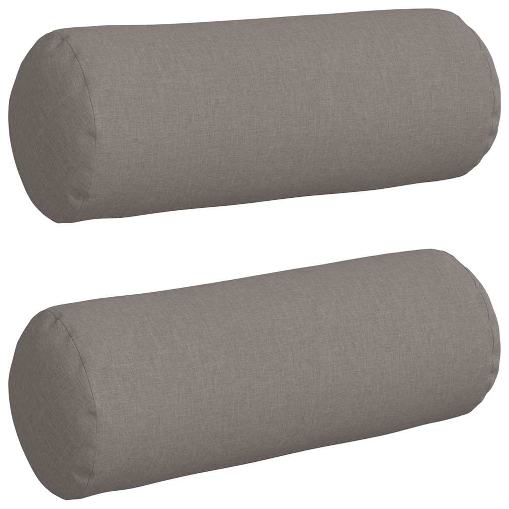 VidaXL Bolster Kussens 2 pcs Taupe Ø 25 x 70 cm Stof