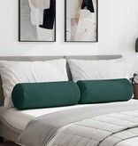 VidaXL Bolster Kussens 2 pcs Donkergroen Ø 25 x 70 cm Stof