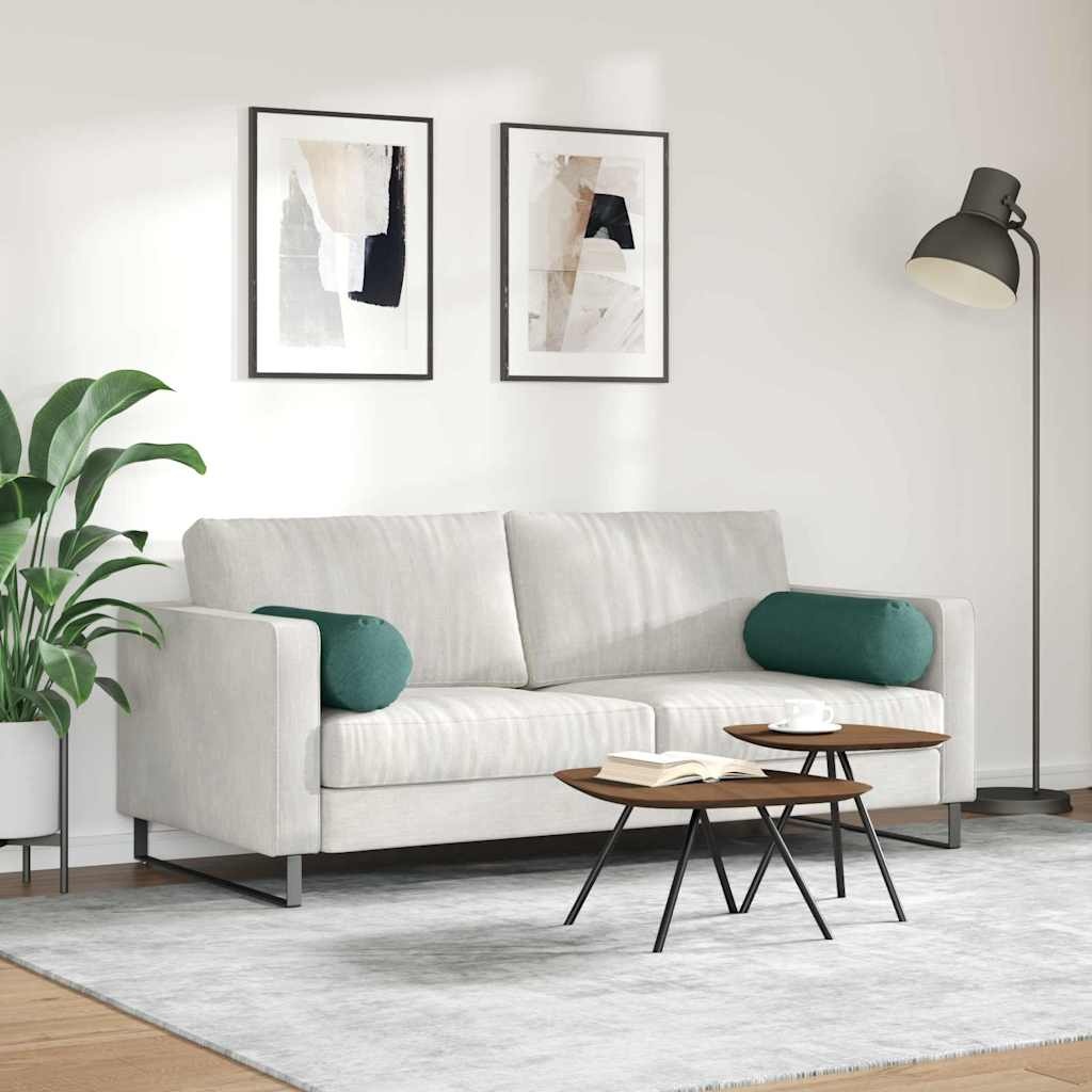 VidaXL Bolster Kussens 2 pcs Donkergroen Ø 25 x 70 cm Stof