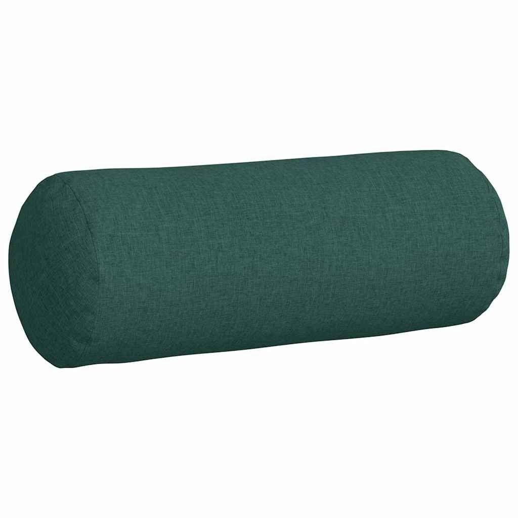 VidaXL Bolster Kussens 2 pcs Donkergroen Ø 25 x 70 cm Stof