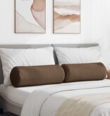 VidaXL Bolster Kussens 2 pcs Bruin Ø 25 x 70 cm Stof