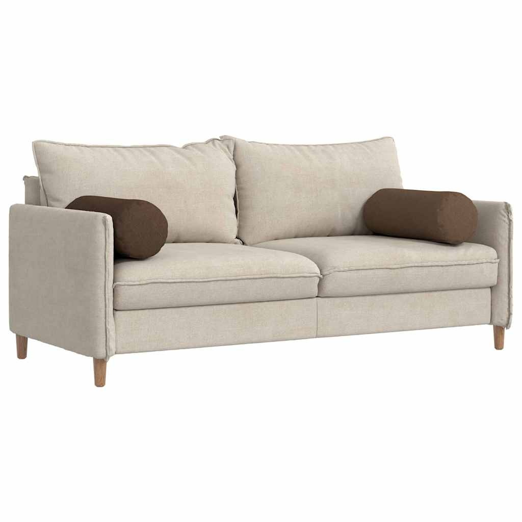 VidaXL Bolster Kussens 2 pcs Bruin Ø 25 x 70 cm Stof