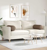 VidaXL Bolster Kussens 2 pcs Bruin Ø 25 x 70 cm Stof