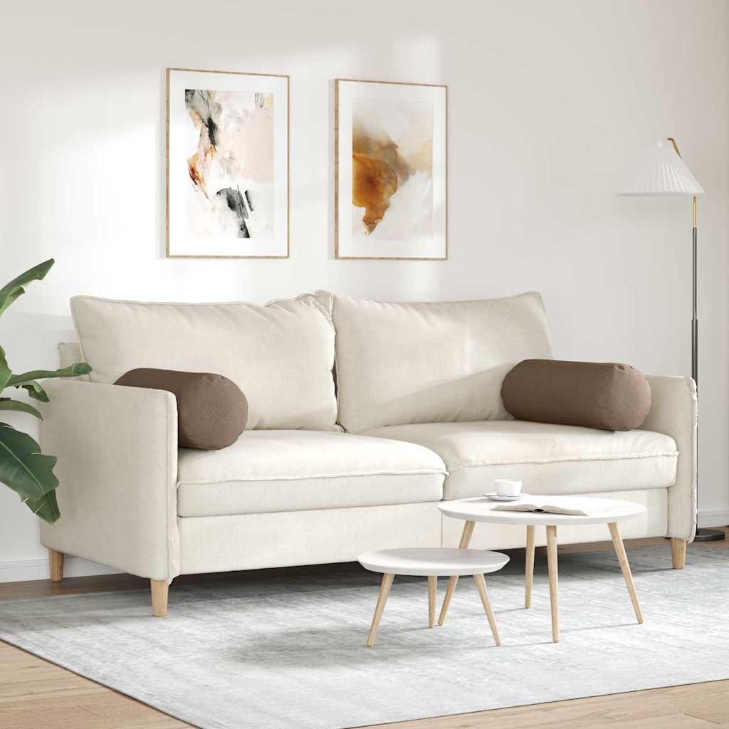 VidaXL Bolster Kussens 2 pcs Bruin Ø 25 x 70 cm Stof