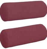 VidaXL Bolster Kussens 2 pcs Wijnrood Ø 25 x 70 cm Stof