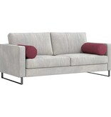 VidaXL Bolster Kussens 2 pcs Wijnrood Ø 25 x 70 cm Stof