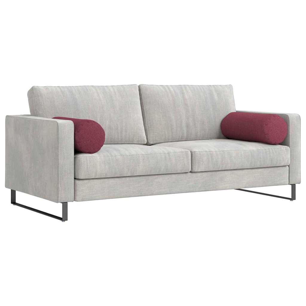 VidaXL Bolster Kussens 2 pcs Wijnrood Ø 25 x 70 cm Stof