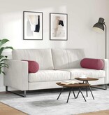 VidaXL Bolster Kussens 2 pcs Wijnrood Ø 25 x 70 cm Stof