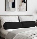 VidaXL Bolster Kussens 2 pcs Zwart Ø 25 x 70 cm Stof