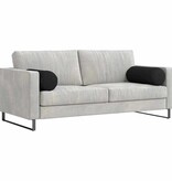 VidaXL Bolster Kussens 2 pcs Zwart Ø 25 x 70 cm Stof