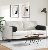 VidaXL Bolster Kussens 2 pcs Zwart Ø 25 x 70 cm Stof