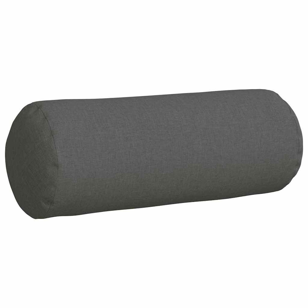 VidaXL Bolster Kussens 2 pcs Donkergrijs Ø 25 x 70 cm Stof